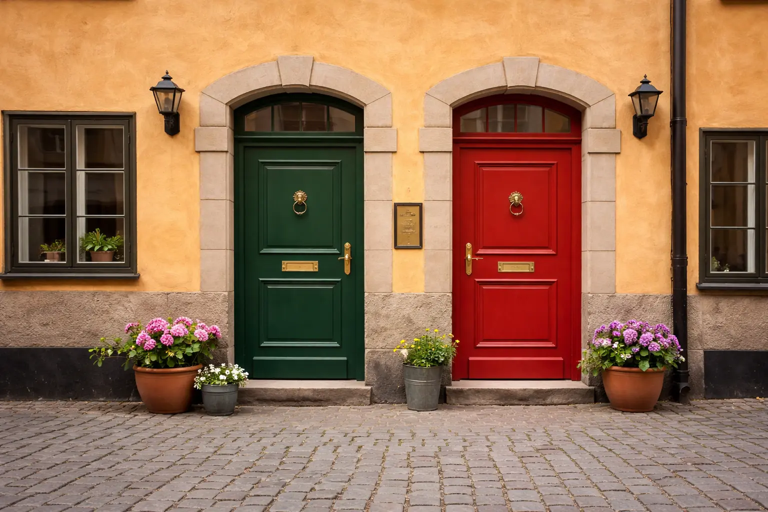 Two doors to apartments